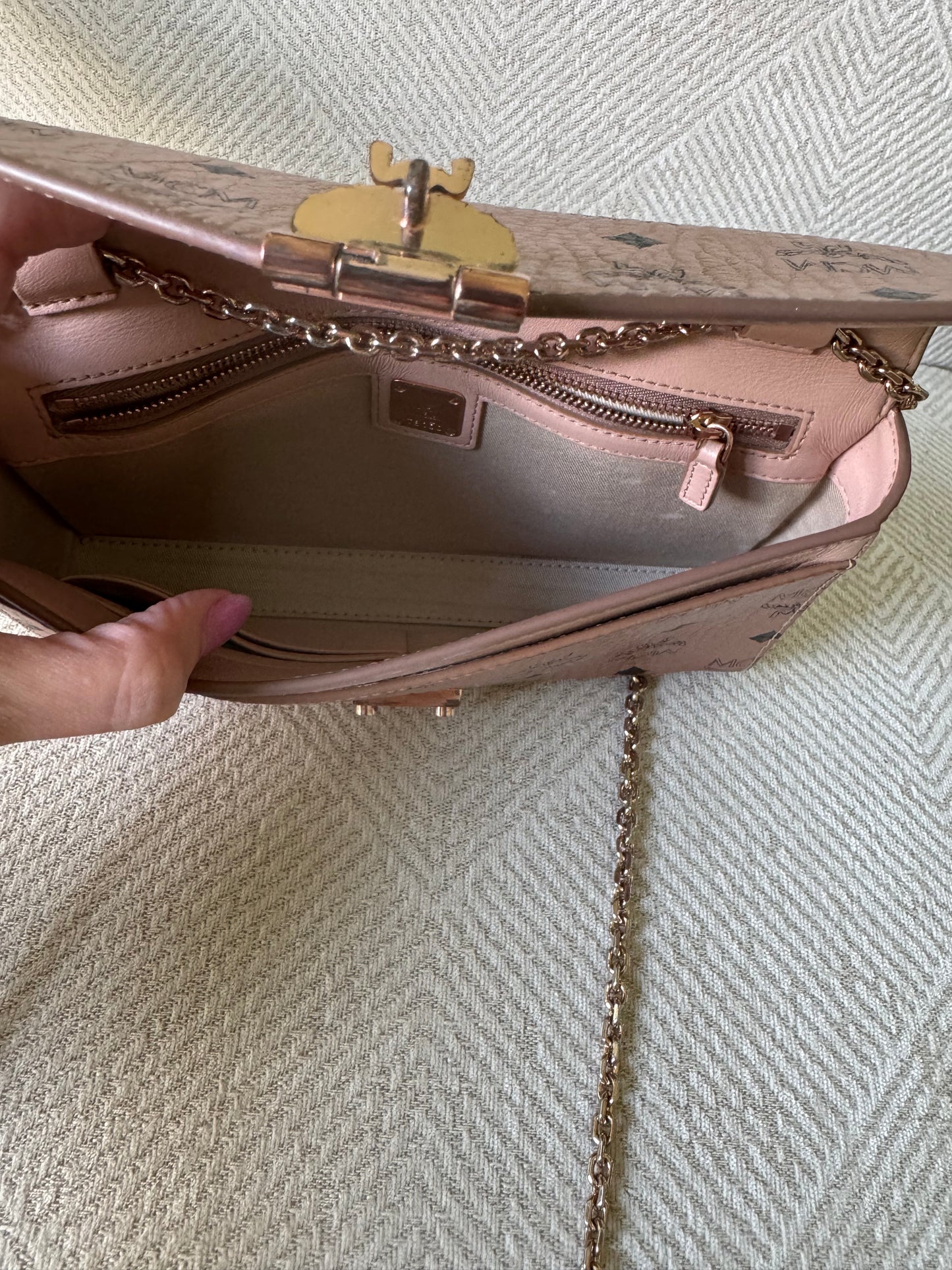 MCM Rose Gold Clutch Crossbody