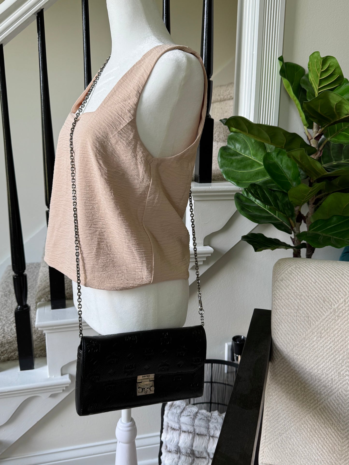 MCM Black Leather Crossbody