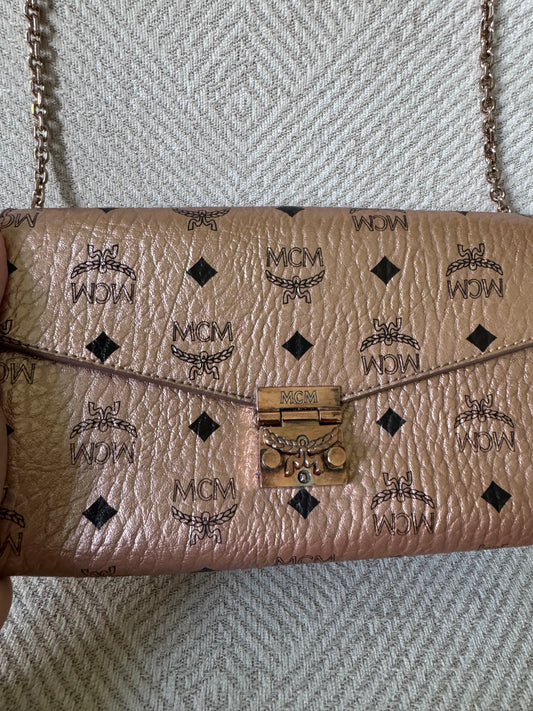 MCM Rose Gold Clutch Crossbody