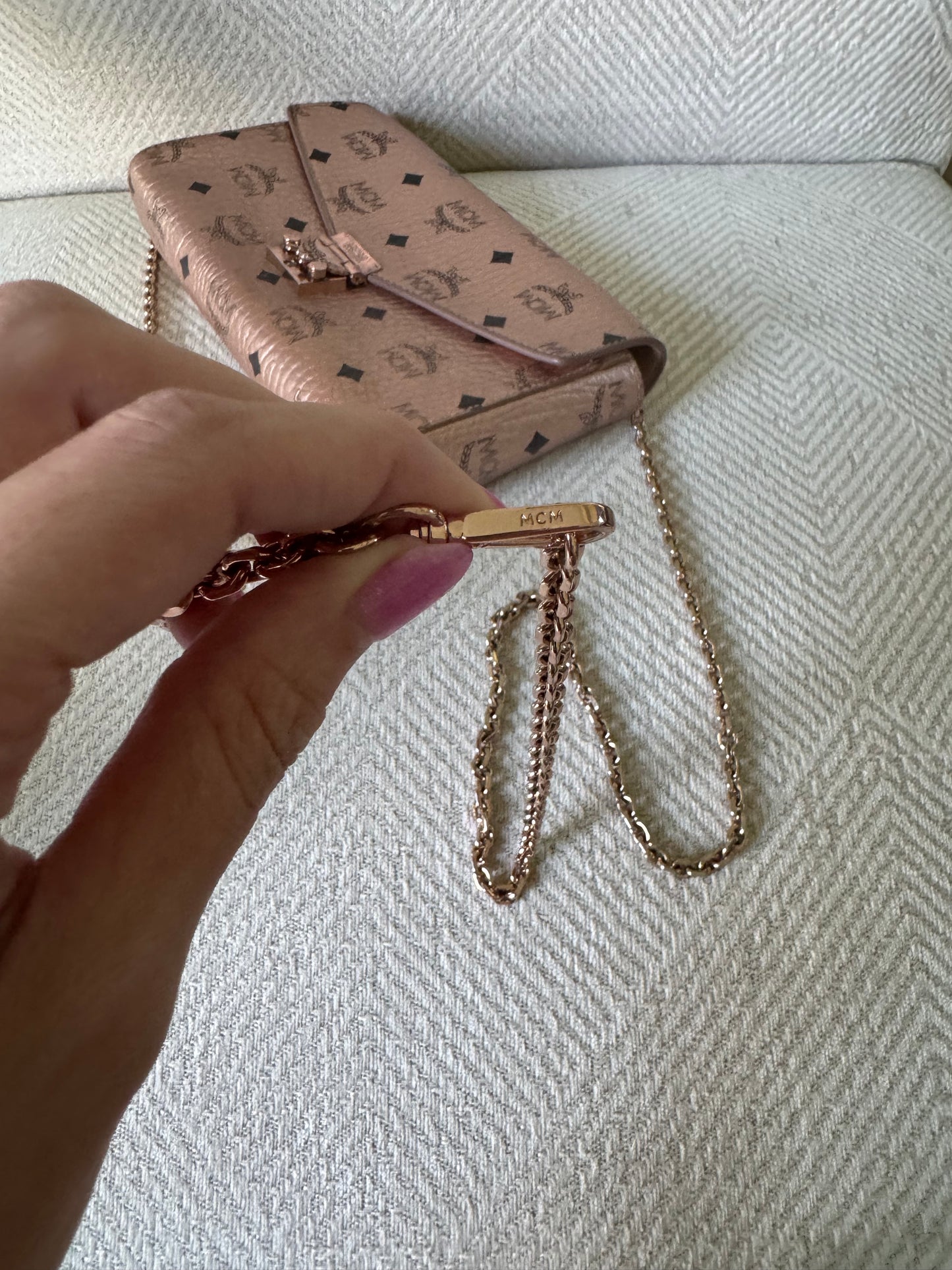 MCM Rose Gold Clutch Crossbody