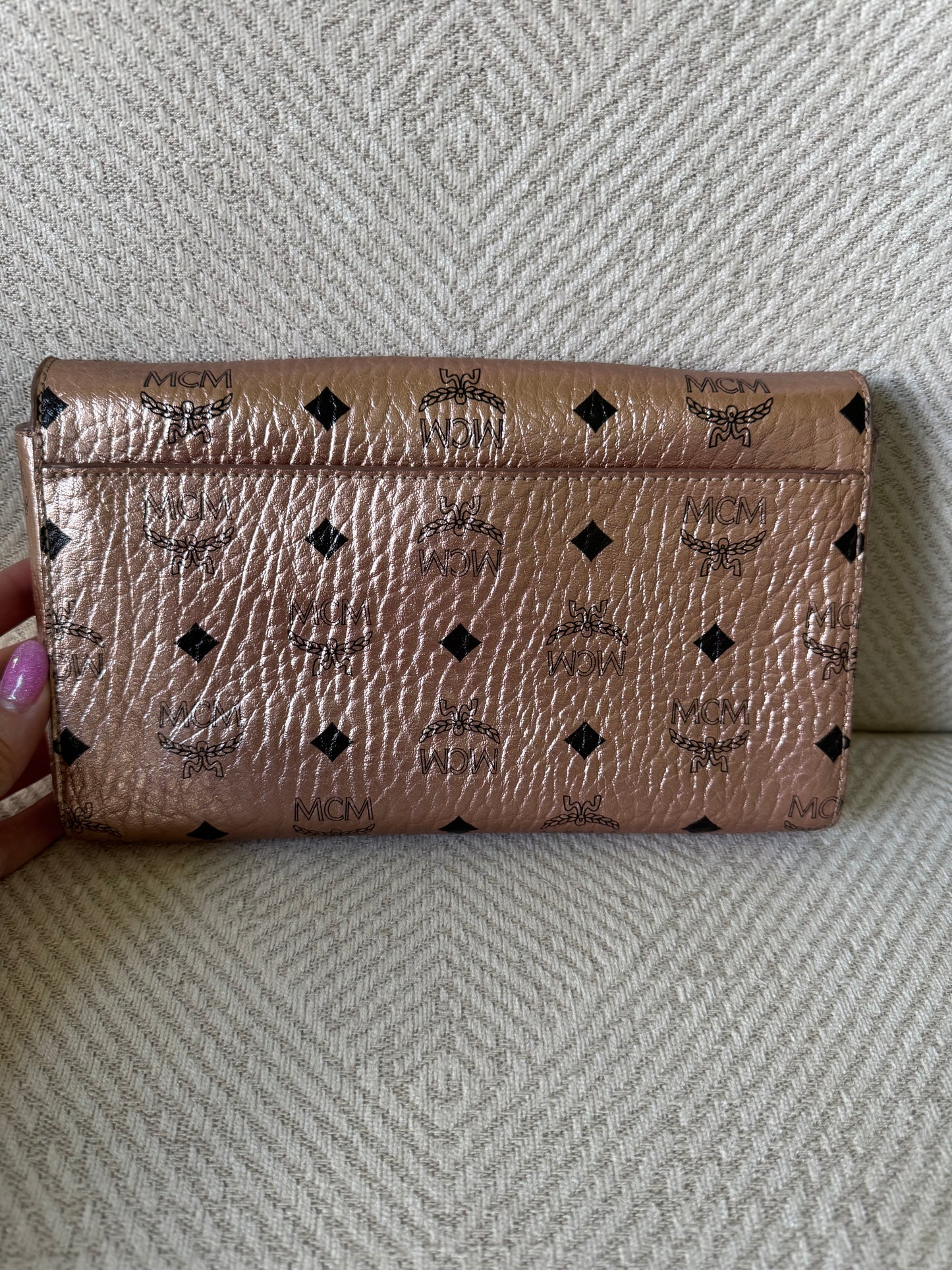 MCM Rose Gold Clutch Crossbody