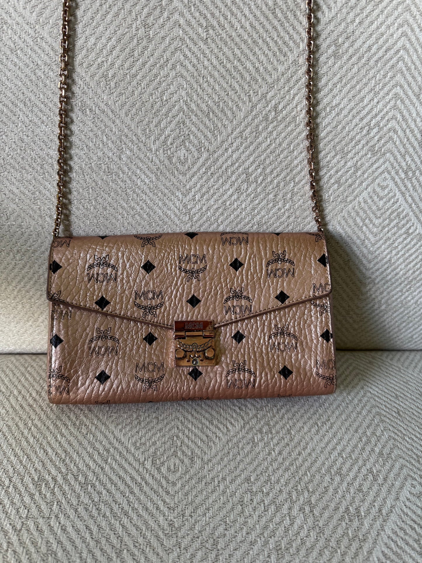 MCM Rose Gold Clutch Crossbody