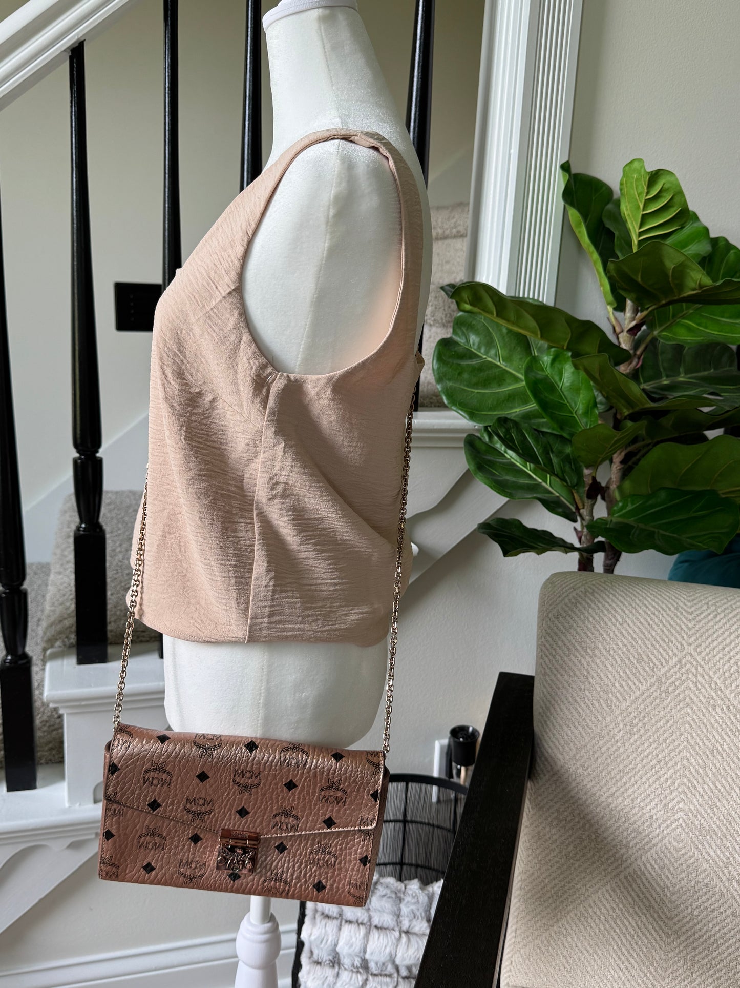 MCM Rose Gold Clutch Crossbody