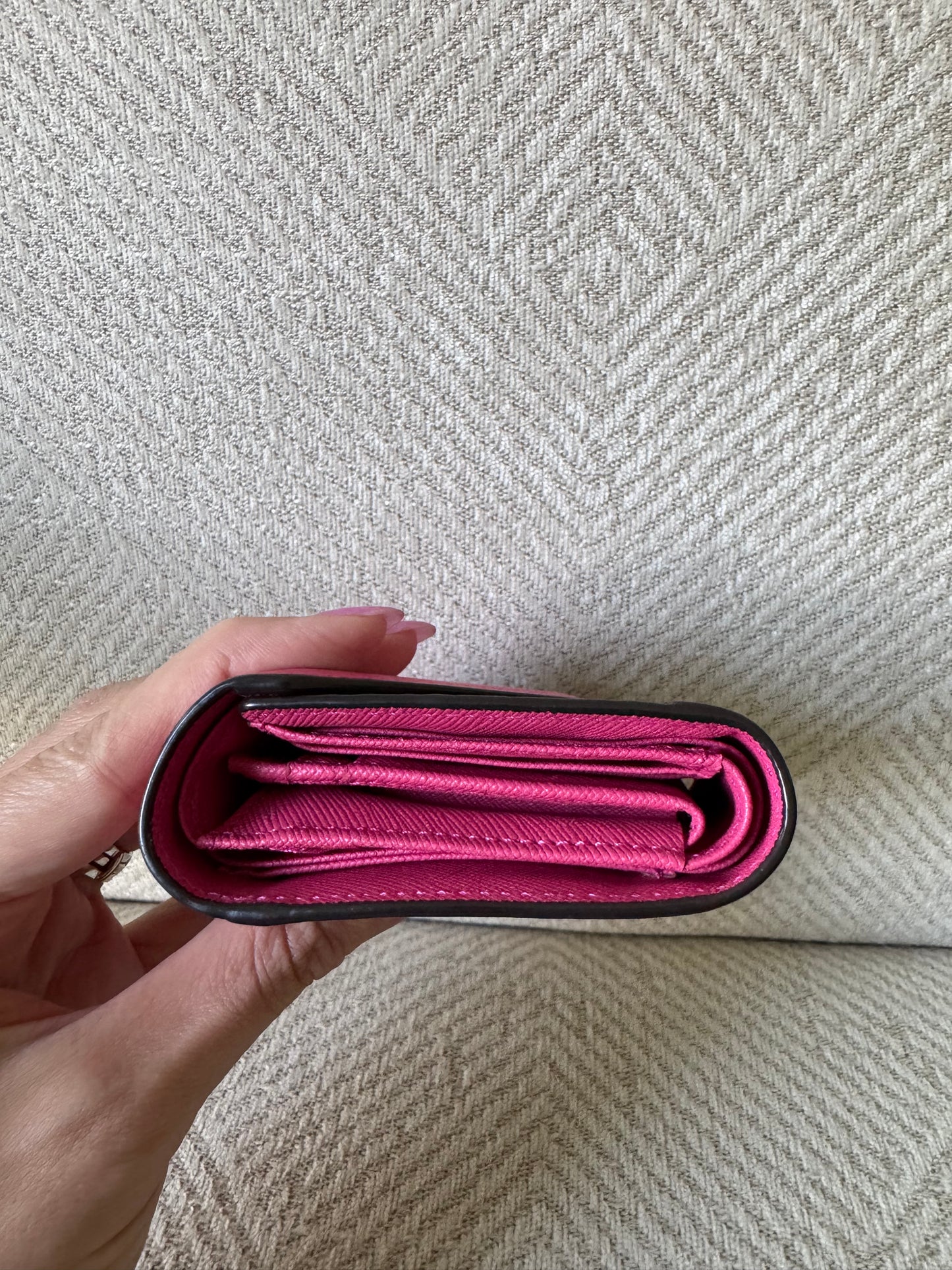 MCM Cognac and Pink Trifold Wallet