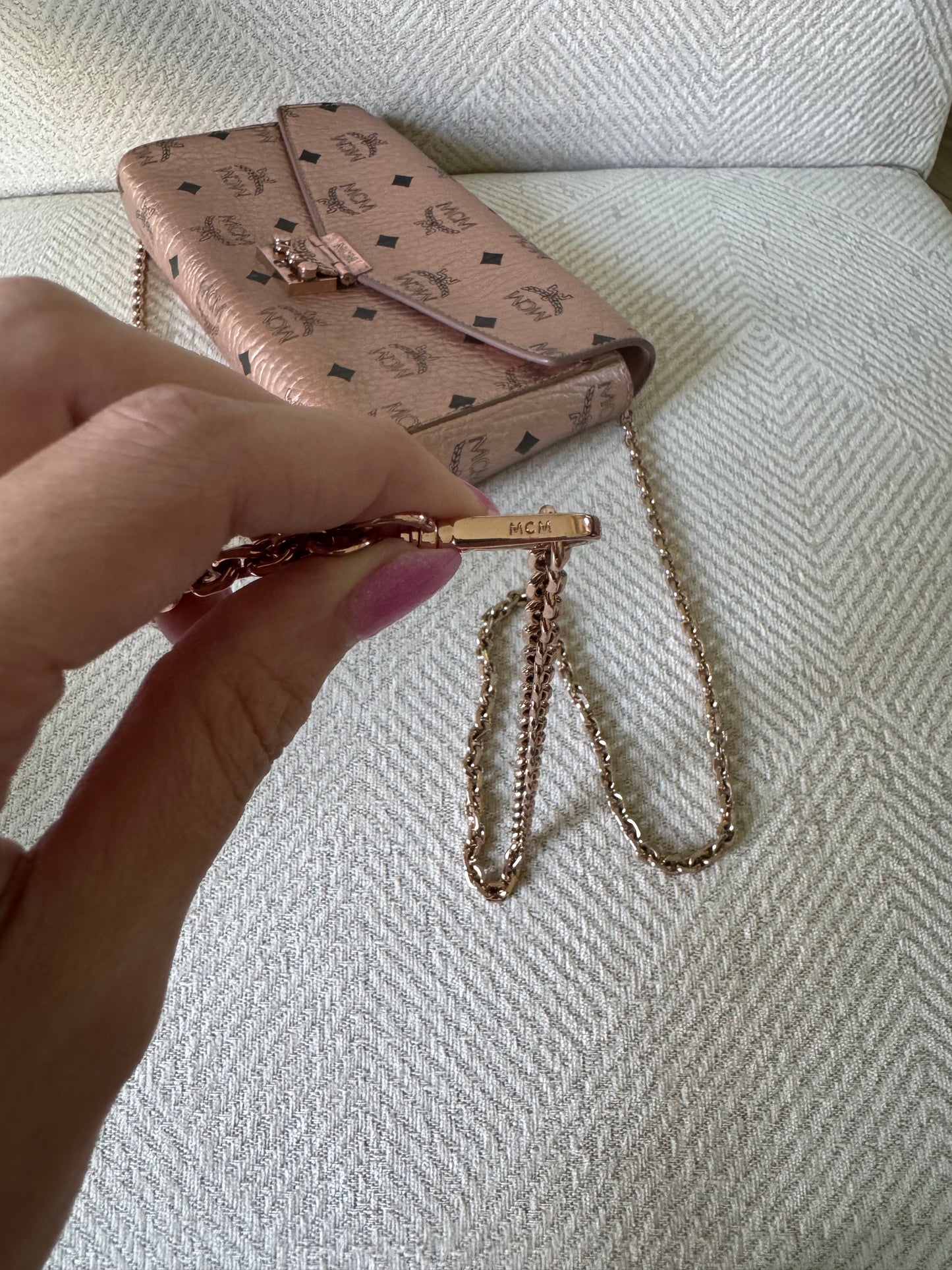 MCM Rose Gold Clutch Crossbody