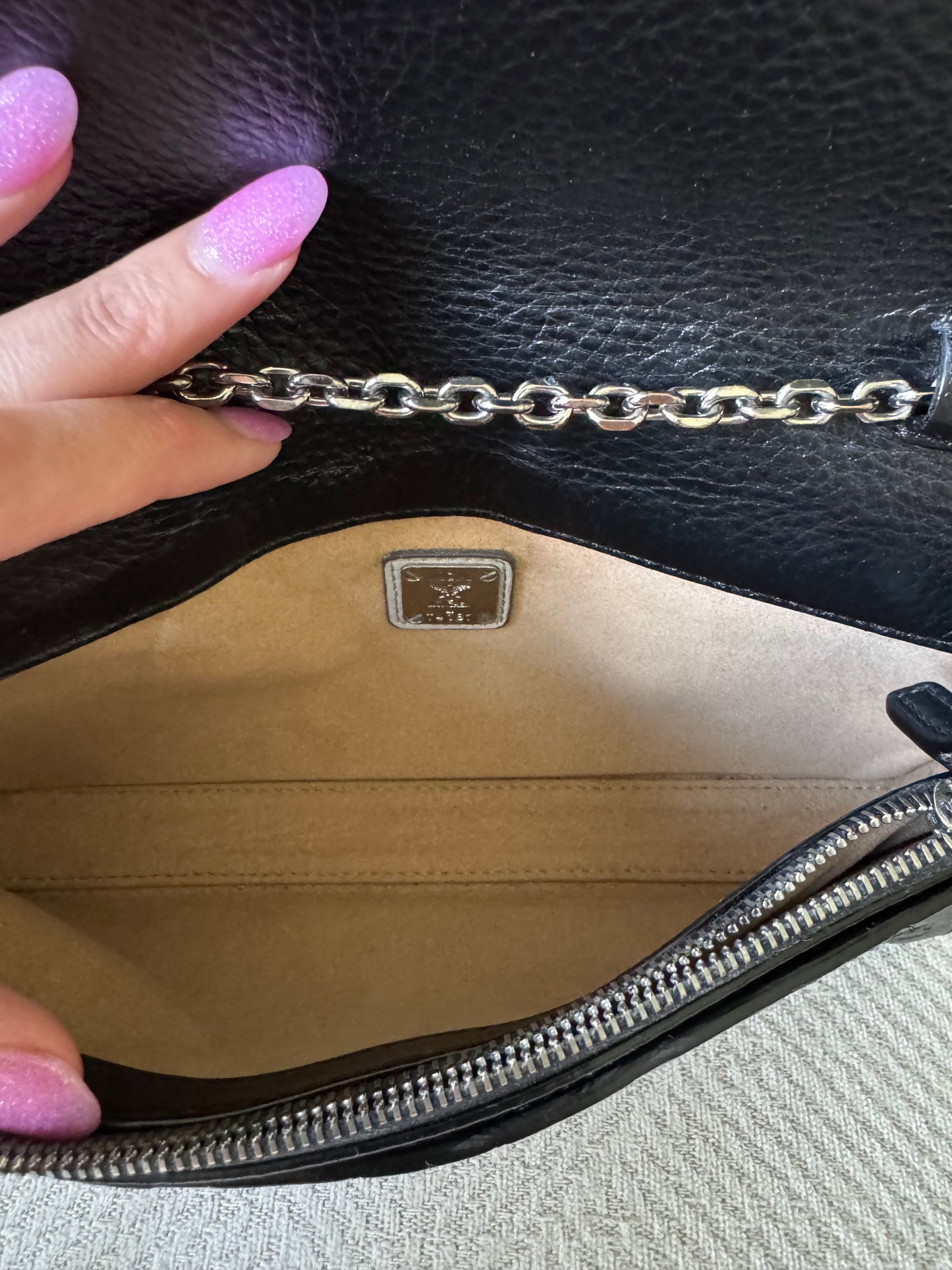 MCM Black Leather Crossbody