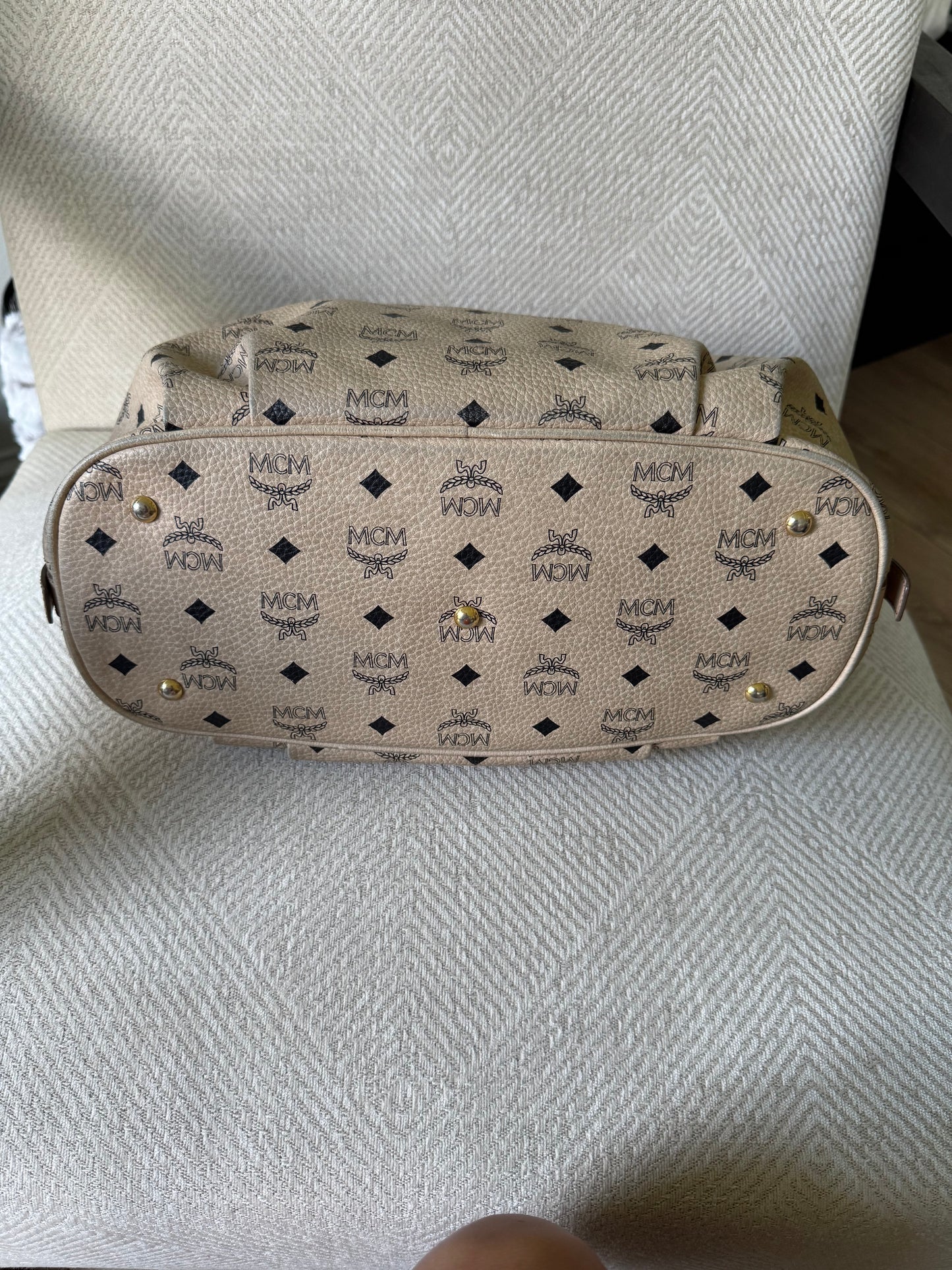 Beige MCM Visetos Shoulder Bag