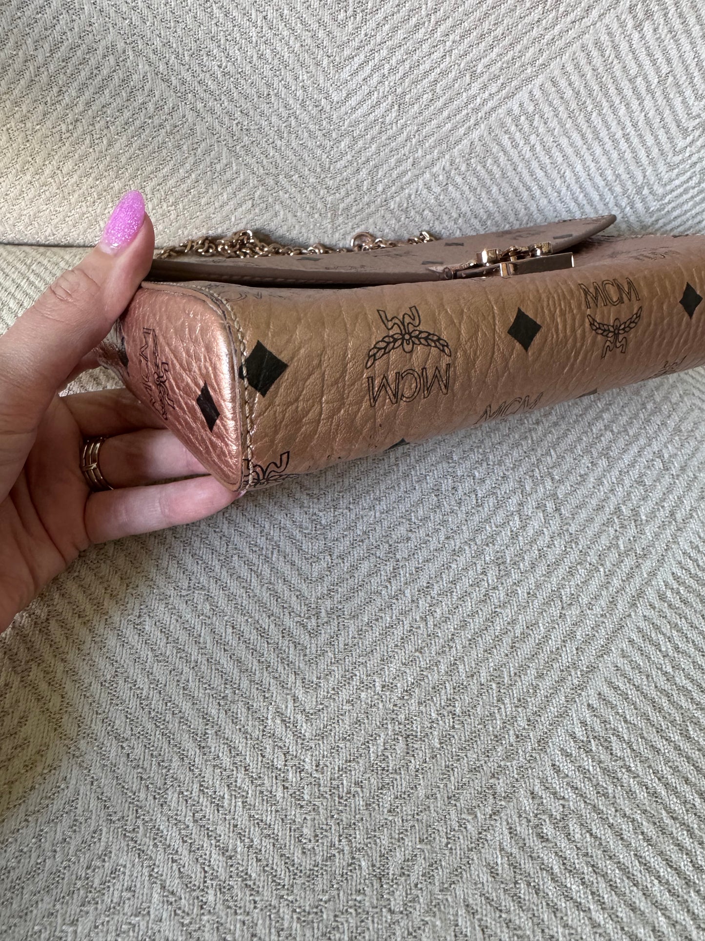 MCM Rose Gold Clutch Crossbody
